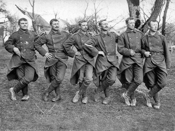 Martin Schweigler with his comrades in the Swiss Army